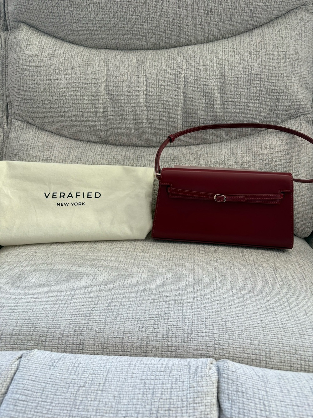 Elegant Verafied Dark Cherry Shoulder Bag